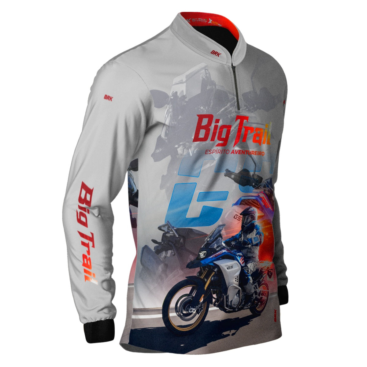 Camisa de Motociclismo Brk F 850 GS Premium Branca com Proteção Solar UV50+