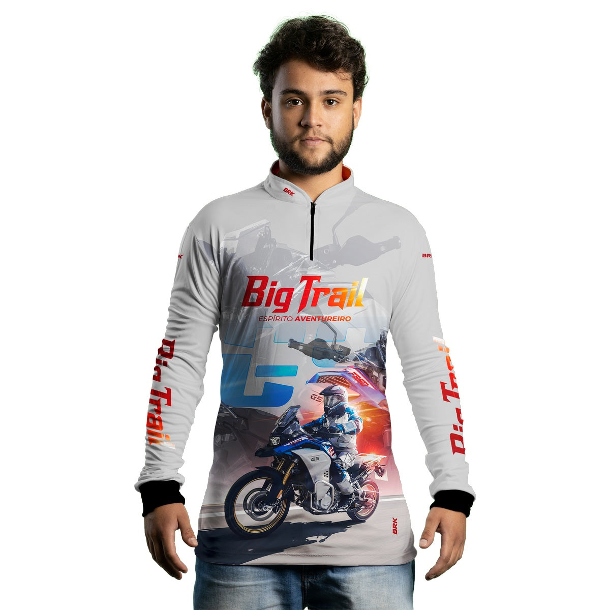 Camisa de Motociclismo Brk F 850 GS Premium Branca com Proteção Solar UV50+