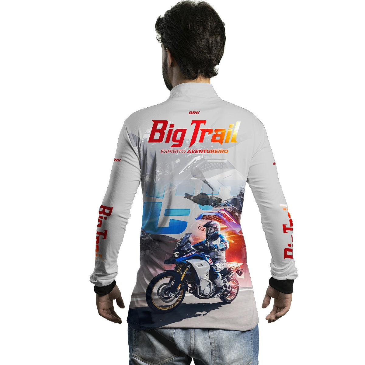 Camisa de Motociclismo Brk F 850 GS Premium Branca com Proteção Solar UV50+