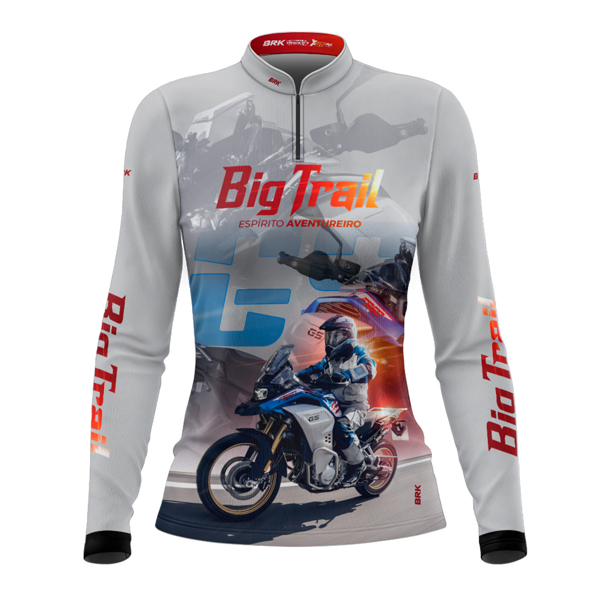 Camisa de Motociclismo Feminina Brk F 850 GS Premium Branca com Proteção Solar UV50+