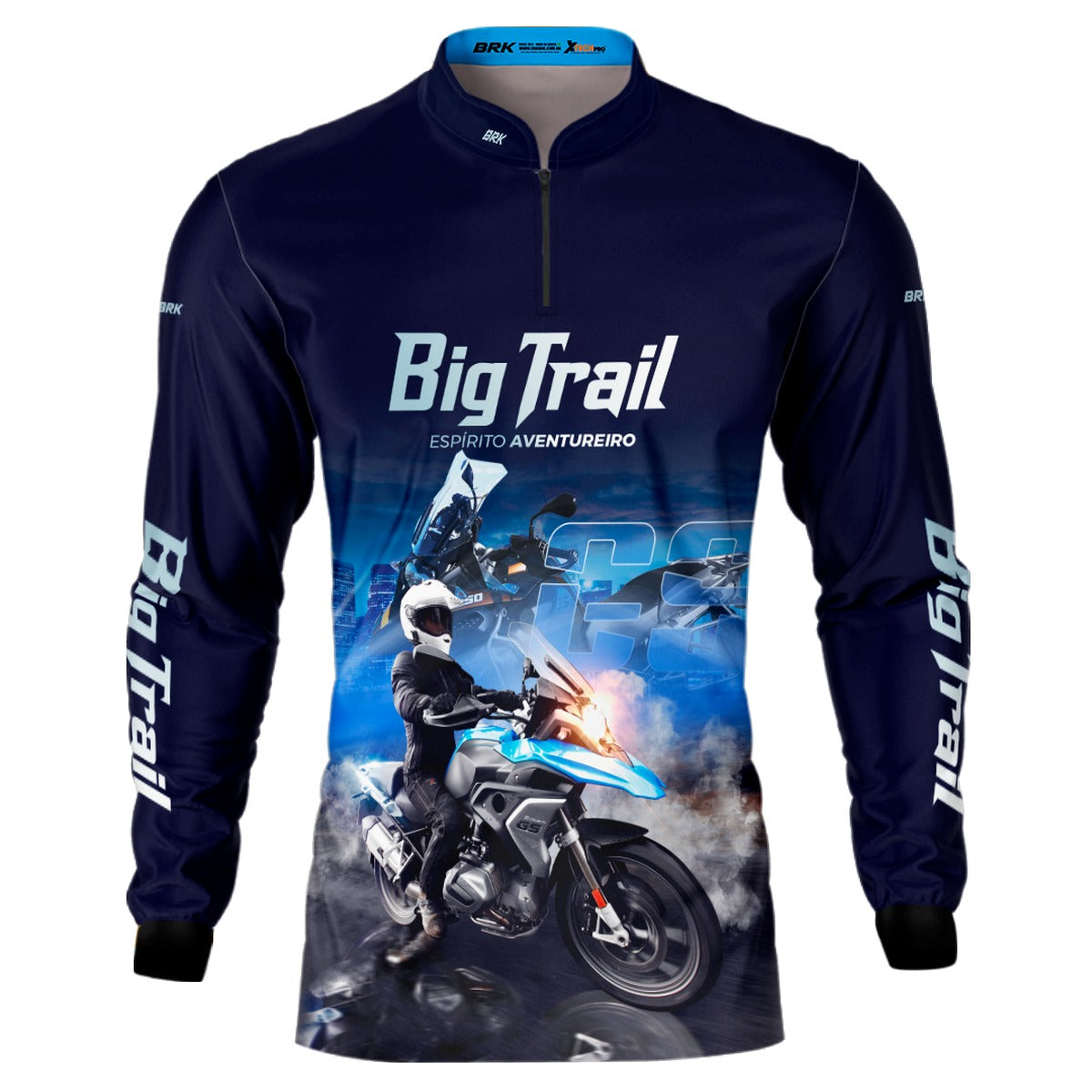 Camisa de Motociclismo Brk R 1250 GS Premium Azul com Proteção Solar UV50+