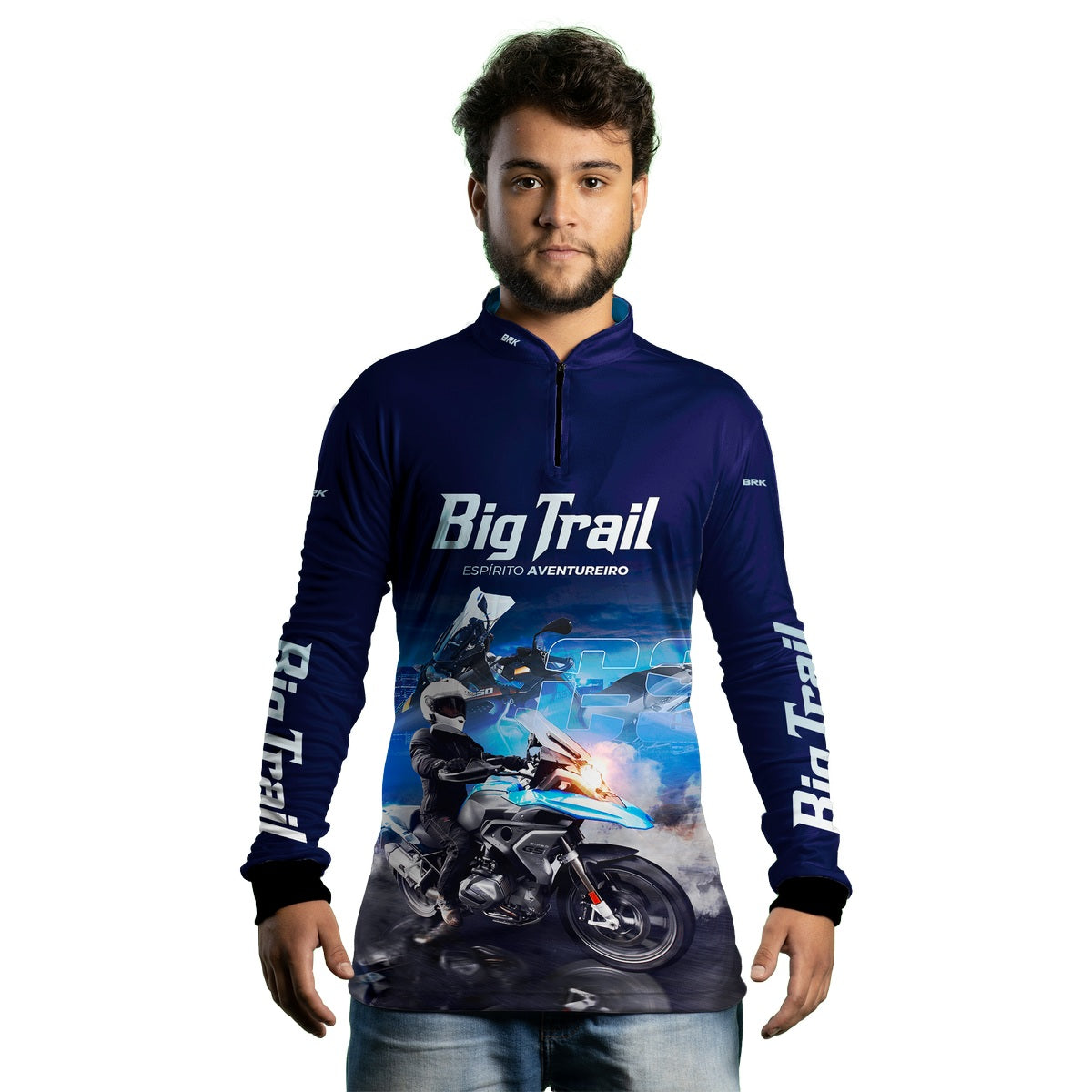 Camisa de Motociclismo Brk R 1250 GS Premium Azul com Proteção Solar UV50+