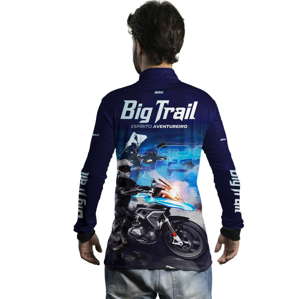 Camisa de Motociclismo Brk R 1250 GS Premium Azul com Proteção Solar UV50+