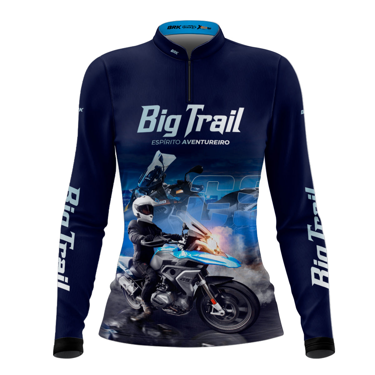 Camisa de Motociclismo Feminina Brk R 1250 GS Premium Azul com Proteção Solar UV50+