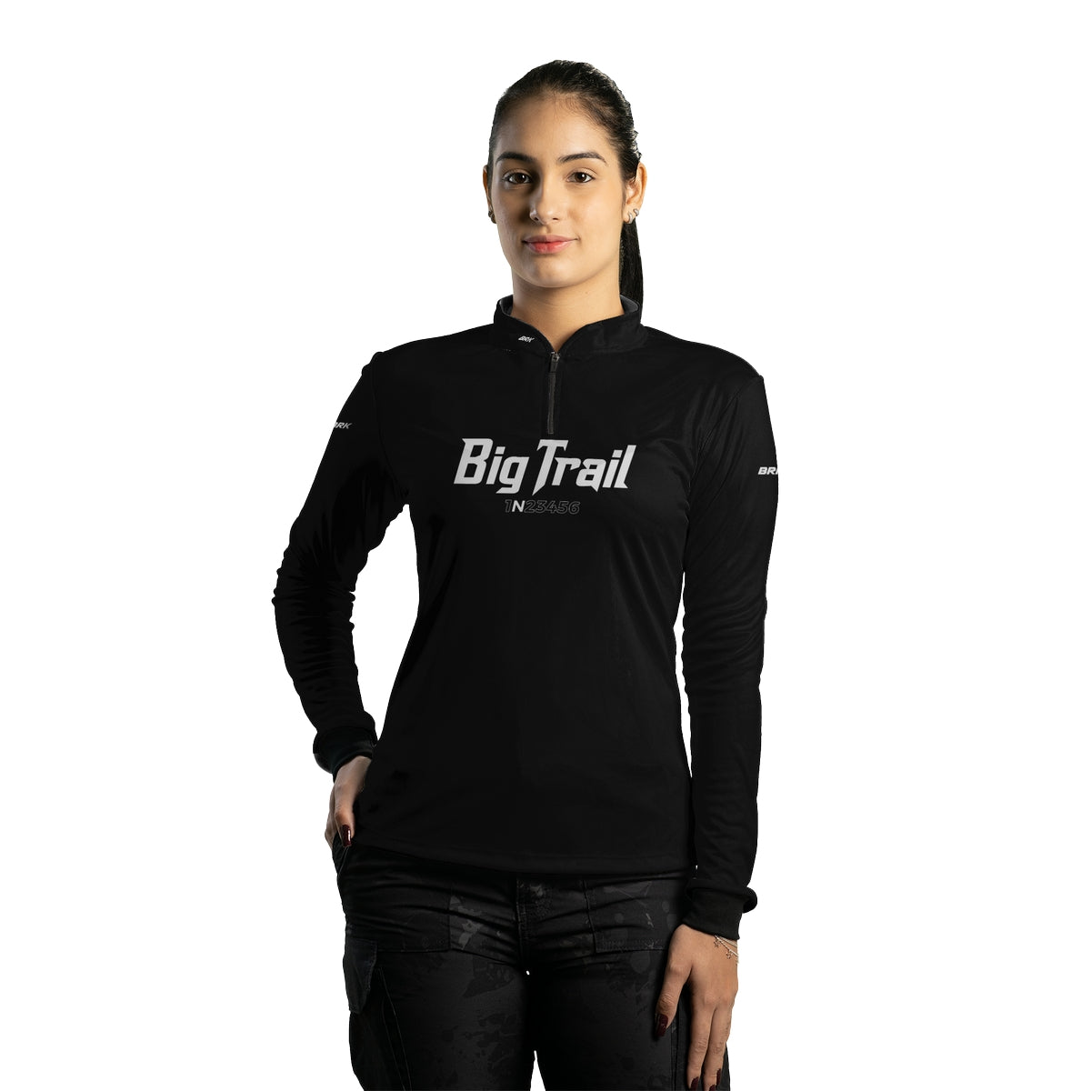 Camisa de Motociclismo Feminina Brk Big Trail Preta com Proteção Solar UV50+