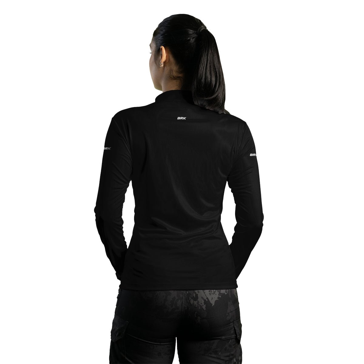 Camisa de Motociclismo Feminina Brk Big Trail Preta com Proteção Solar UV50+
