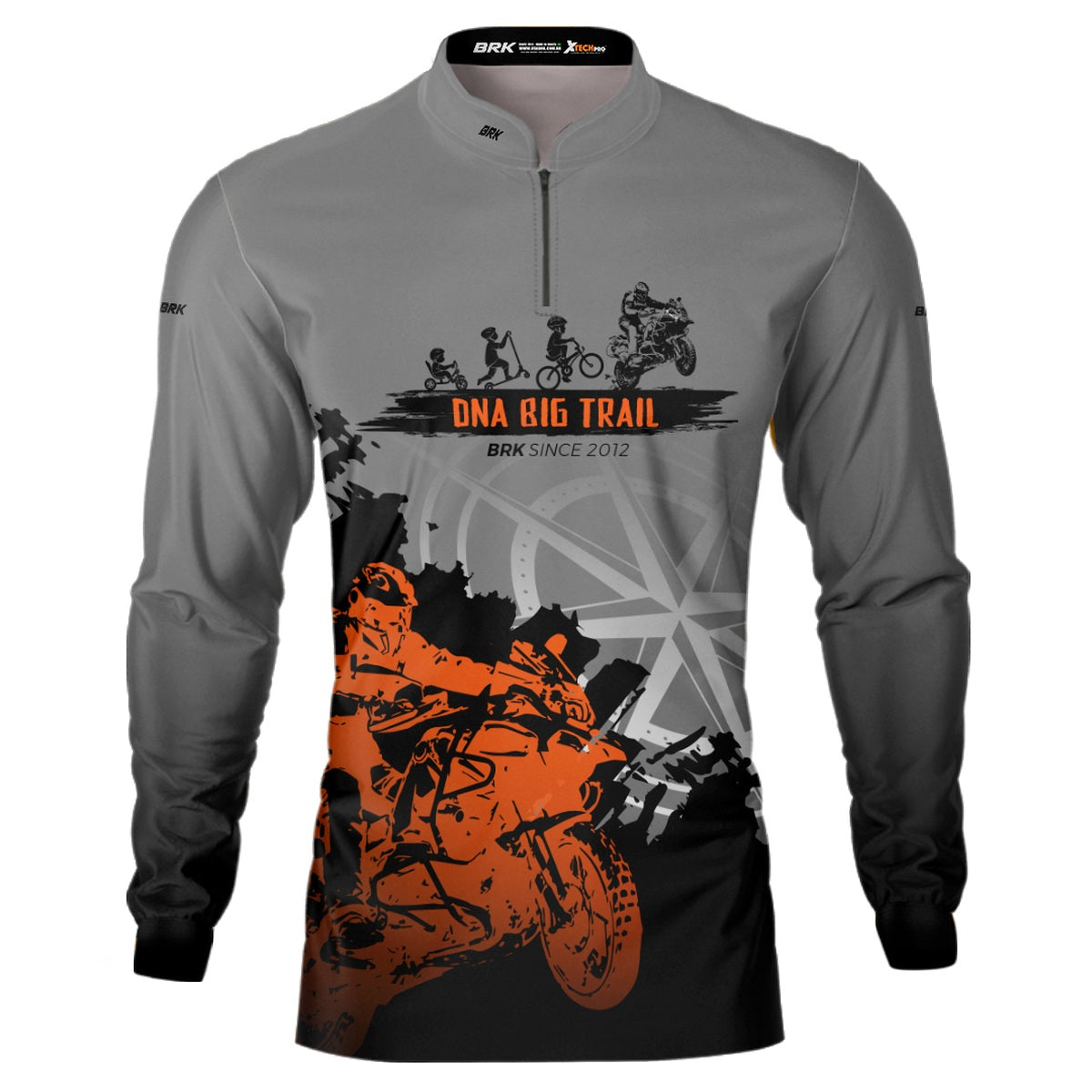 Camisa de Motociclismo Brk Evolução Big Trail Escura com Proteção Solar UV50+