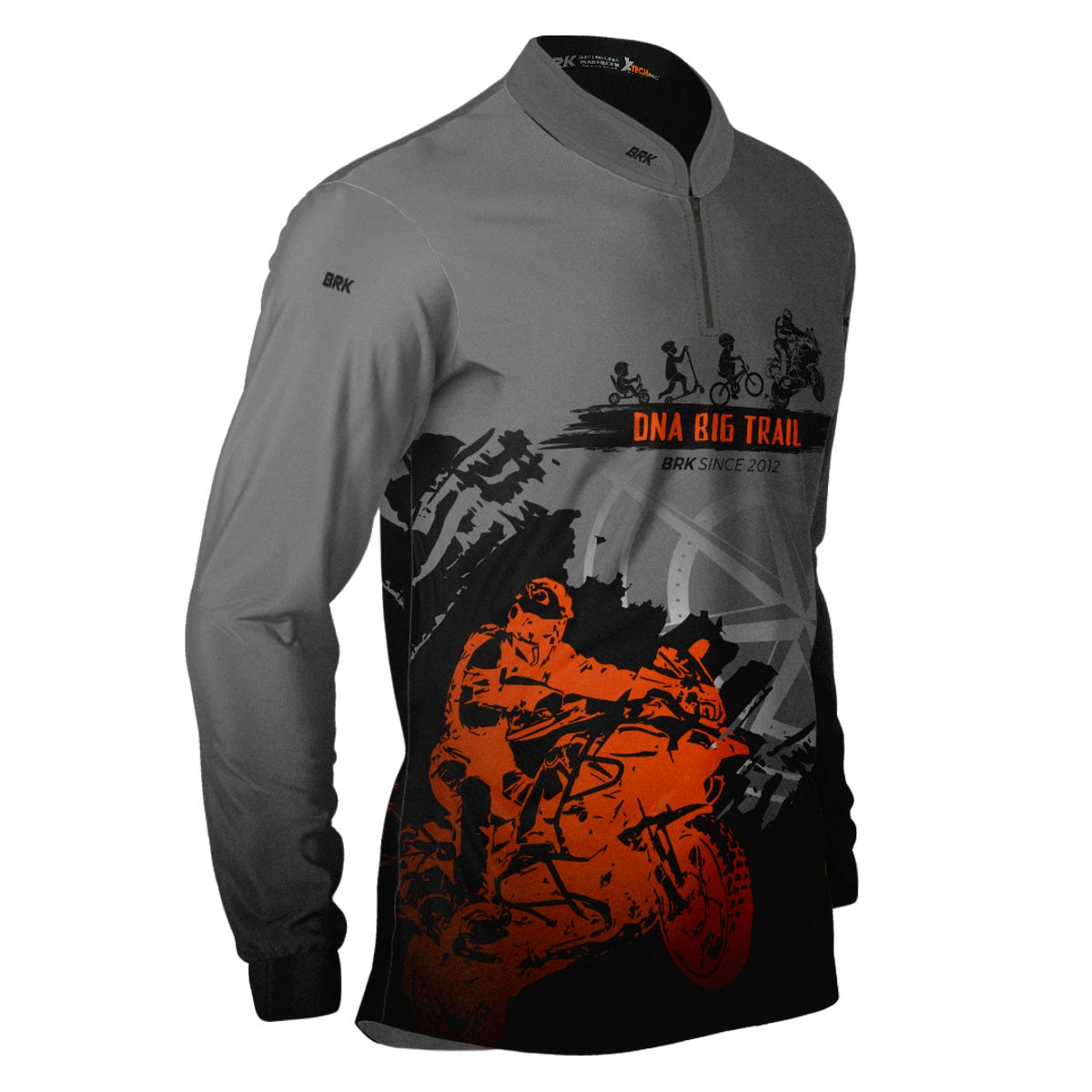 Camisa de Motociclismo Brk Evolução Big Trail Escura com Proteção Solar UV50+