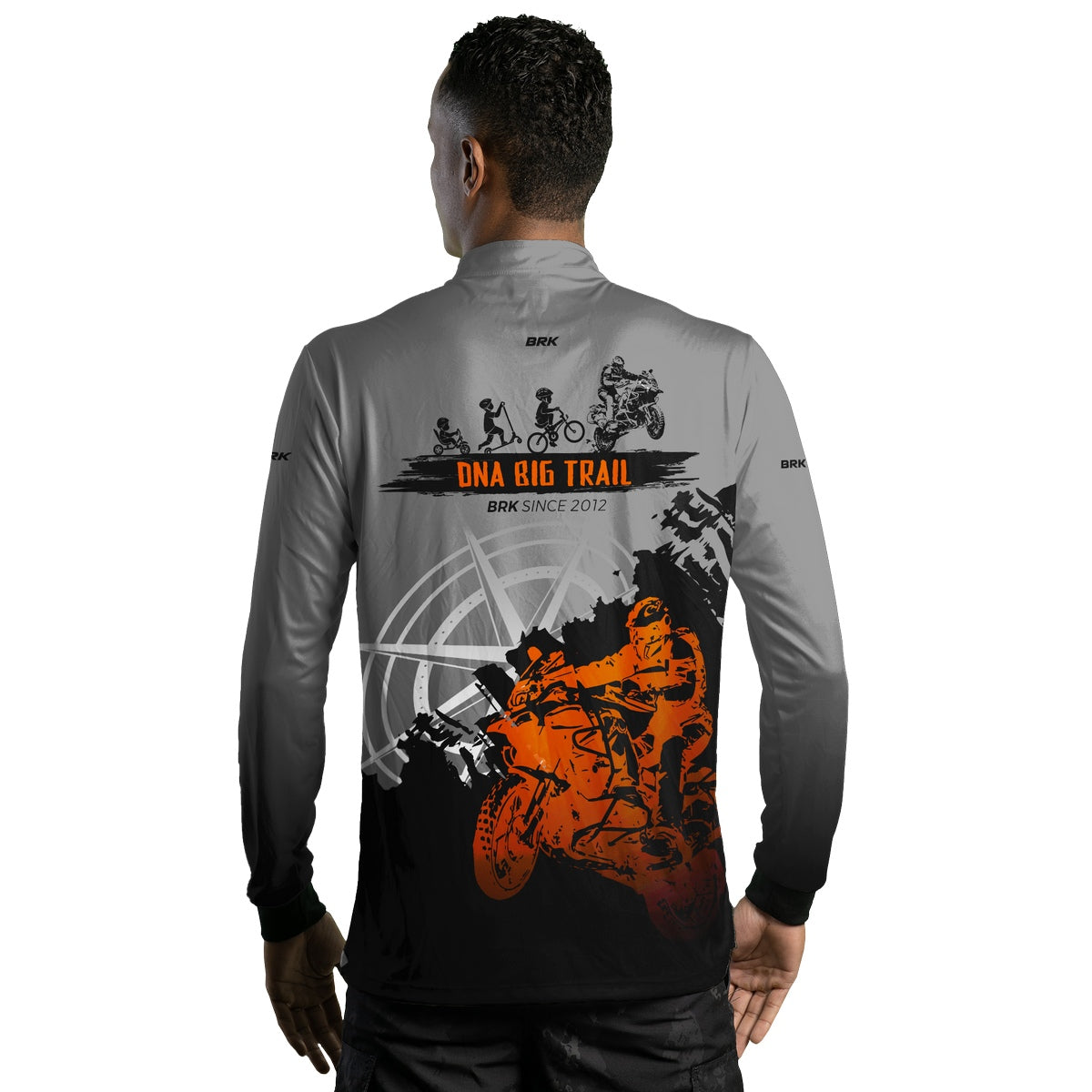 Camisa de Motociclismo Brk Evolução Big Trail Escura com Proteção Solar UV50+