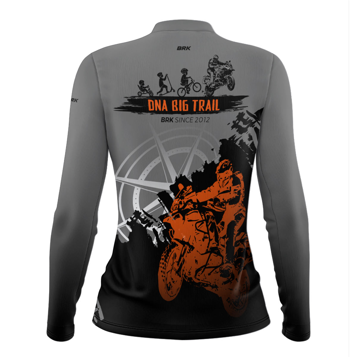 Camisa de Motociclismo Feminina Brk Evolução Big Trail Escura com Proteção Solar UV50+
