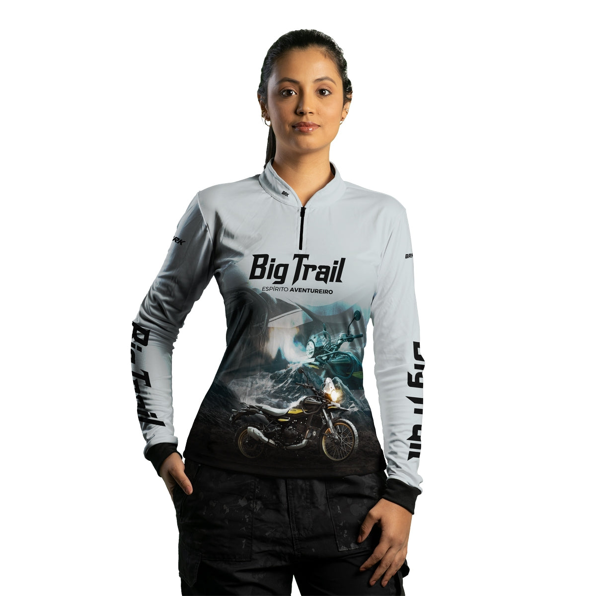 Camisa de Motociclismo Feminina Brk Big Trail Iron 883 com Proteção Solar UV50+