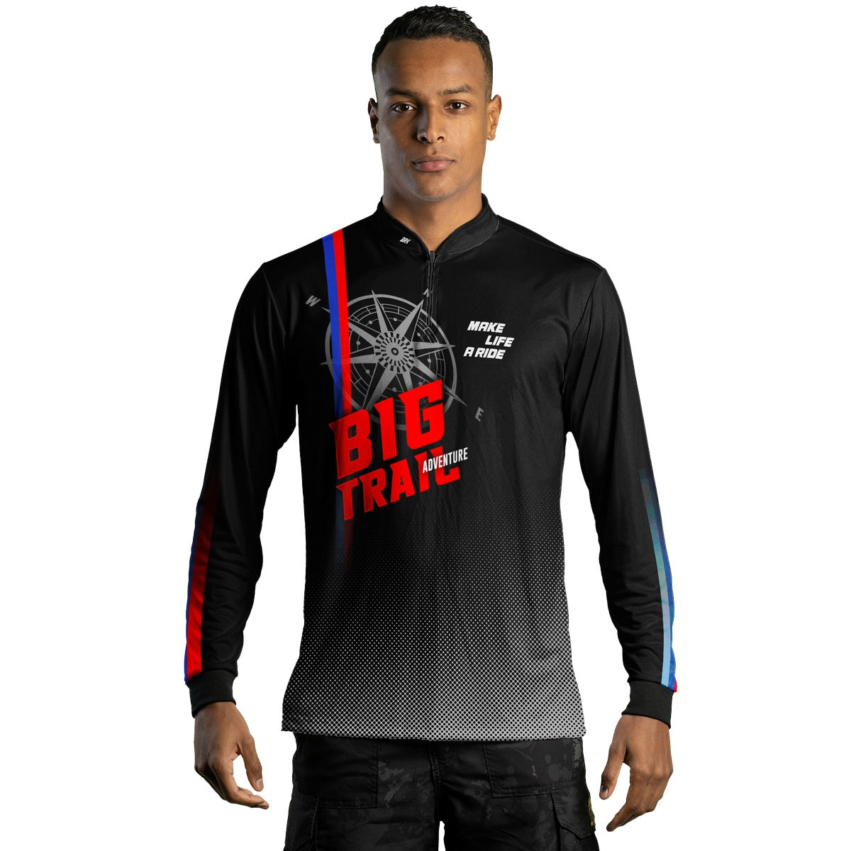 Camisa de Motociclismo Brk Big Trail Adventure Preta com Proteção Solar UV50+