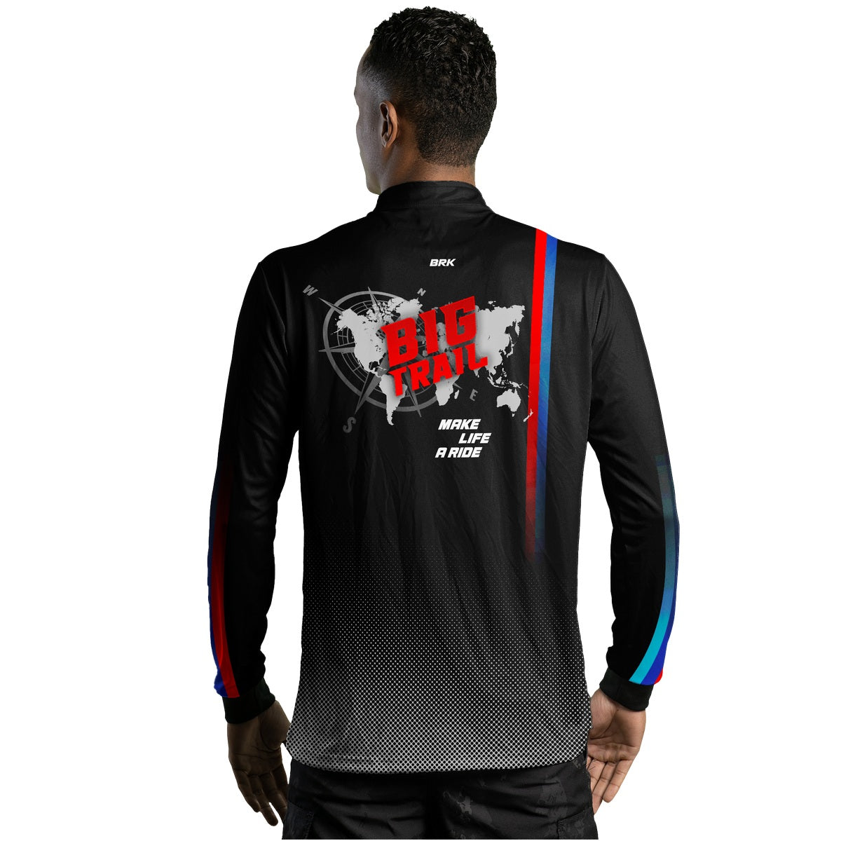 Camisa de Motociclismo Brk Big Trail Adventure Preta com Proteção Solar UV50+