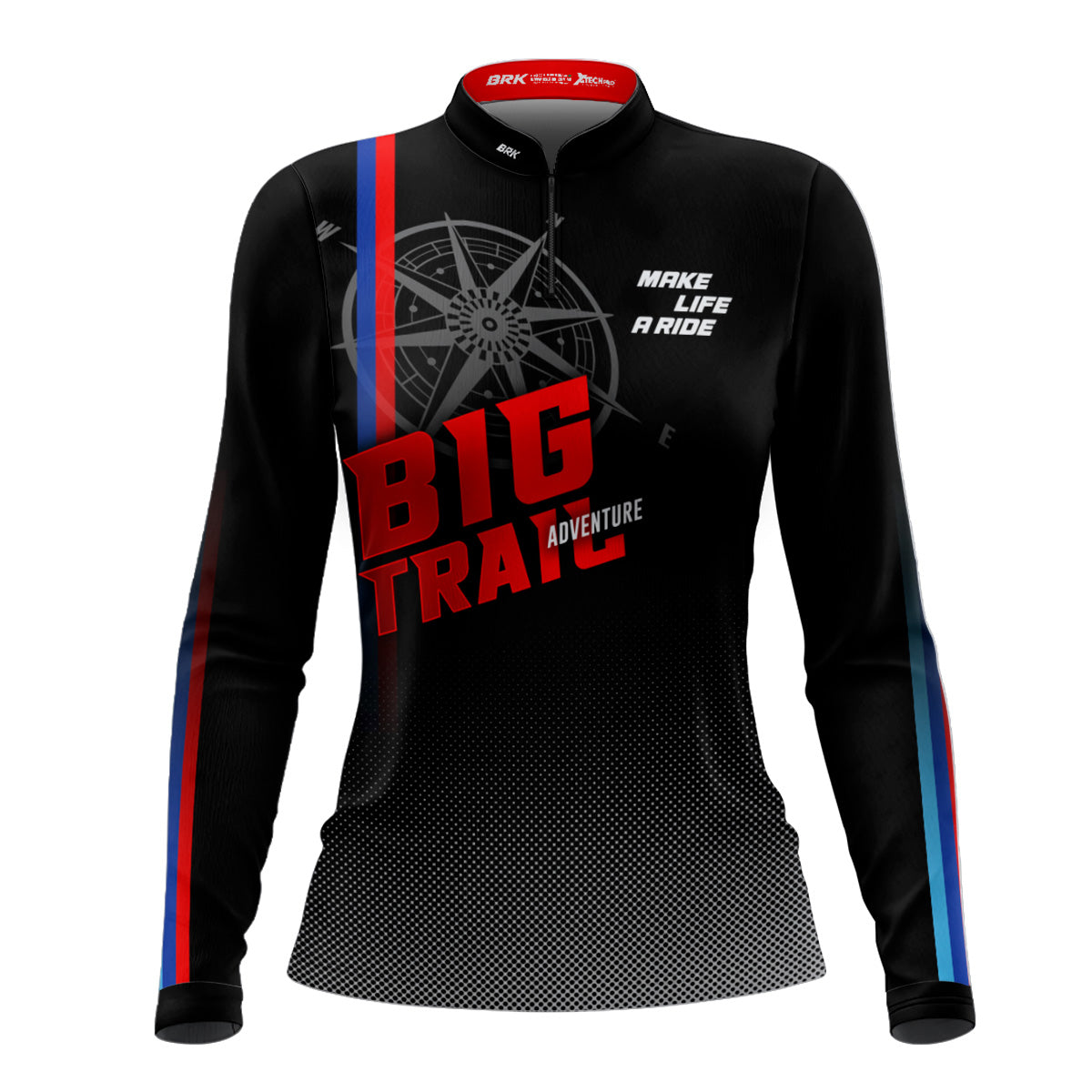 Camisa de Motociclismo Feminina Brk Big Trail Adventure Preta com Proteção Solar UV50+