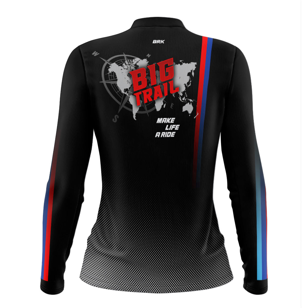 Camisa de Motociclismo Feminina Brk Big Trail Adventure Preta com Proteção Solar UV50+