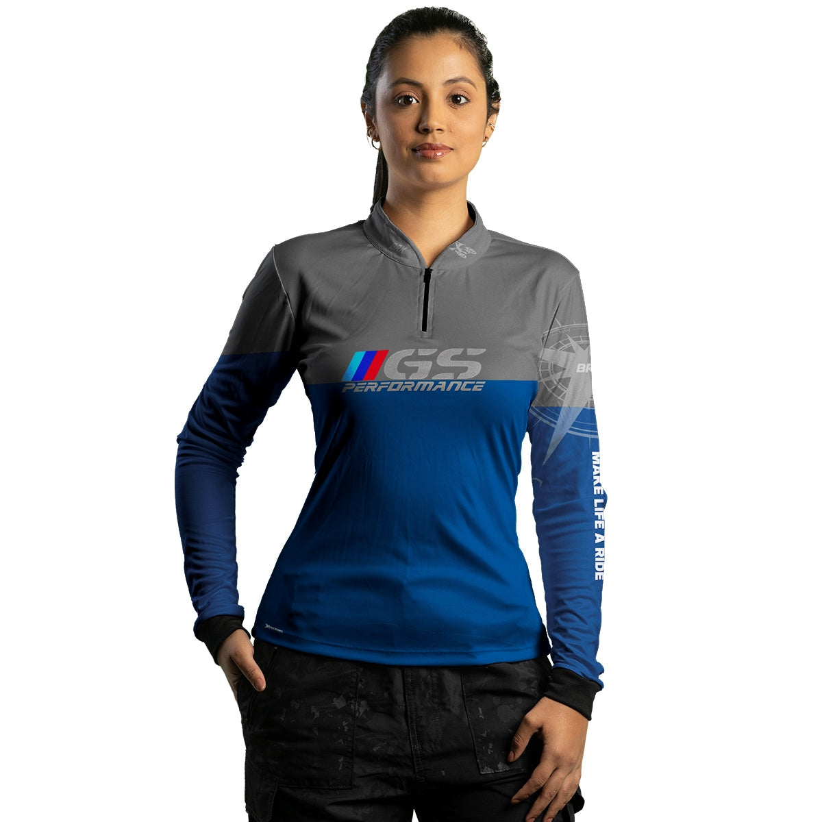 Camisa de Motociclismo Feminina Brk Big Trail GS Performance com Proteção Solar UV50+