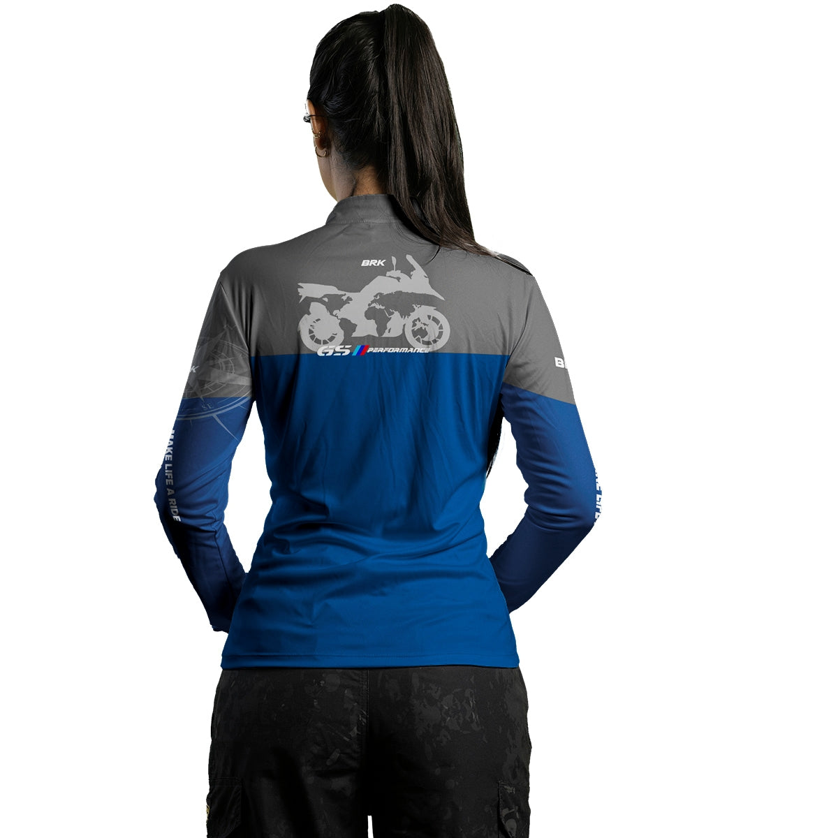 Camisa de Motociclismo Feminina Brk Big Trail GS Performance com Proteção Solar UV50+