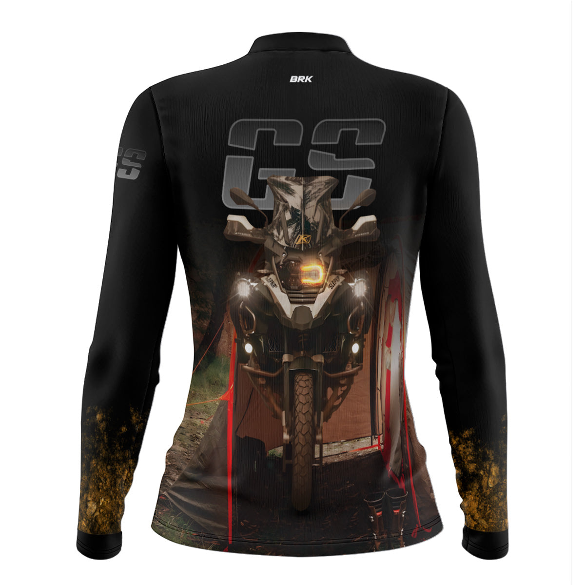 Camisa de Motociclismo Feminina Brk Preta Big Trail GS com Proteção Solar UV50+