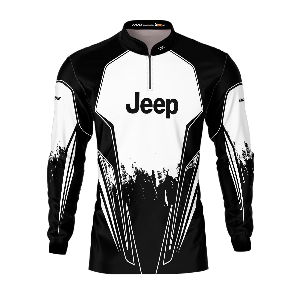 Camisa Brk Jeep Branco com Preto com Proteção Solar UV50+