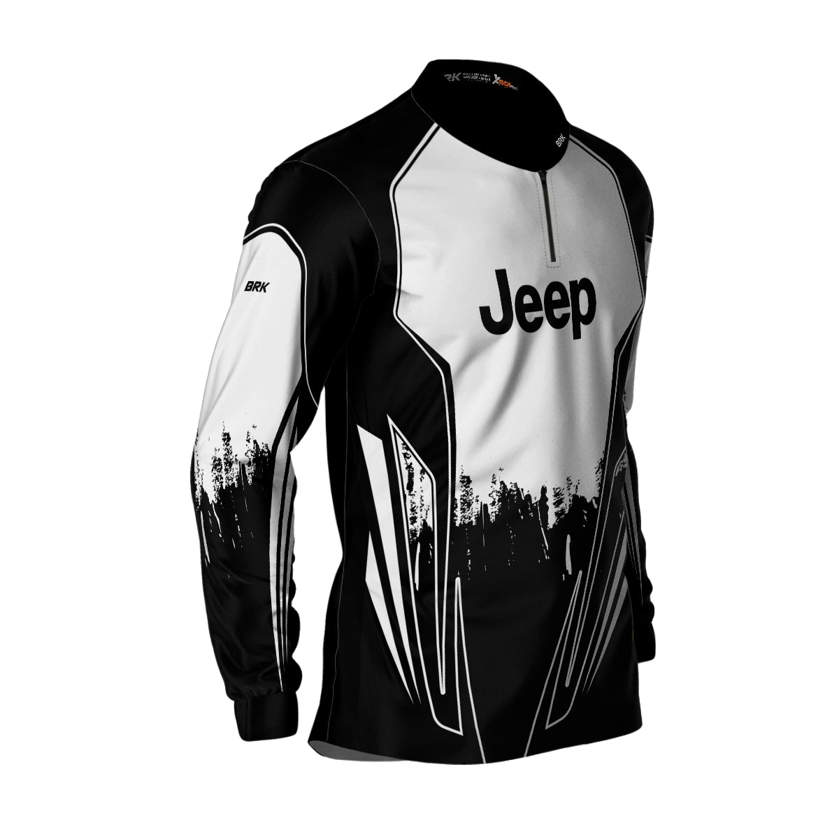 Camisa Brk Jeep Branco com Preto com Proteção Solar UV50+
