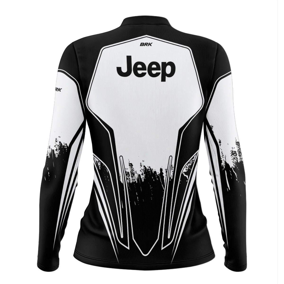 Camisa Feminina Brk Jeep Branco com Preto com Proteção Solar UV50+