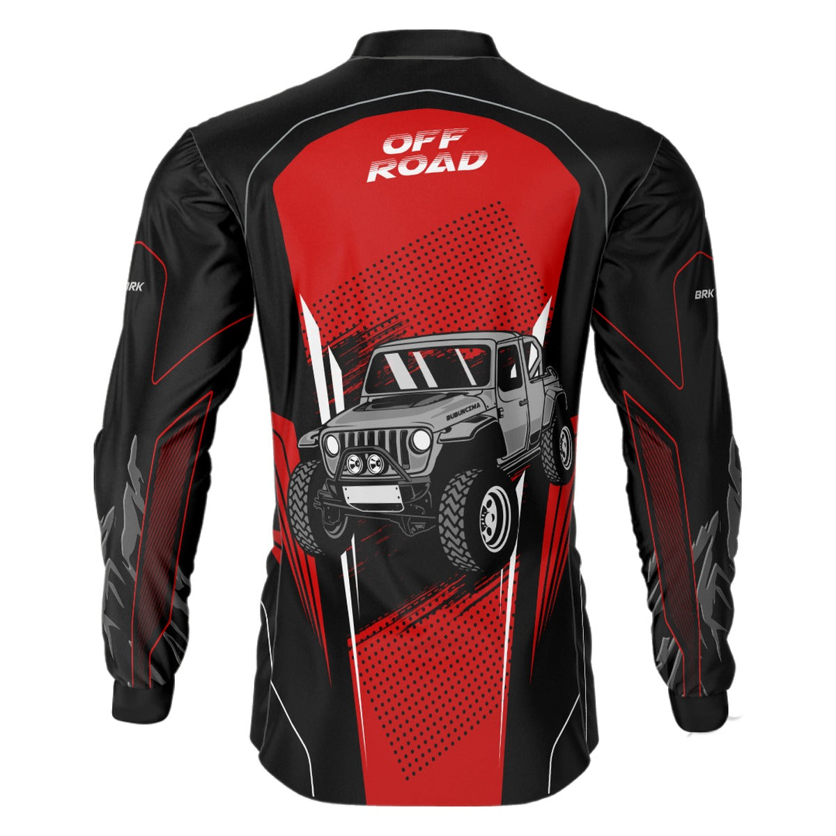 Camisa Brk Off Road Preto com Vermelho com Proteção Solar UV50+
