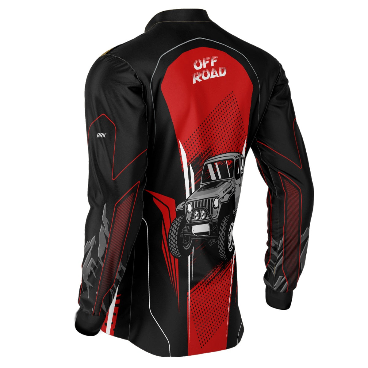 Camisa Brk Off Road Preto com Vermelho com Proteção Solar UV50+