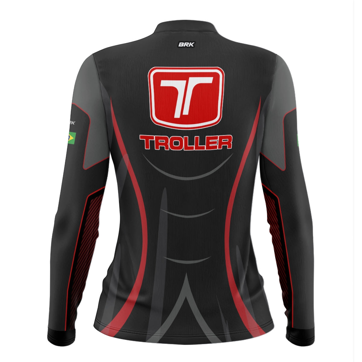 Camisa Feminina Brk Troller Vermelho e Cinza com Proteção Solar UV50+