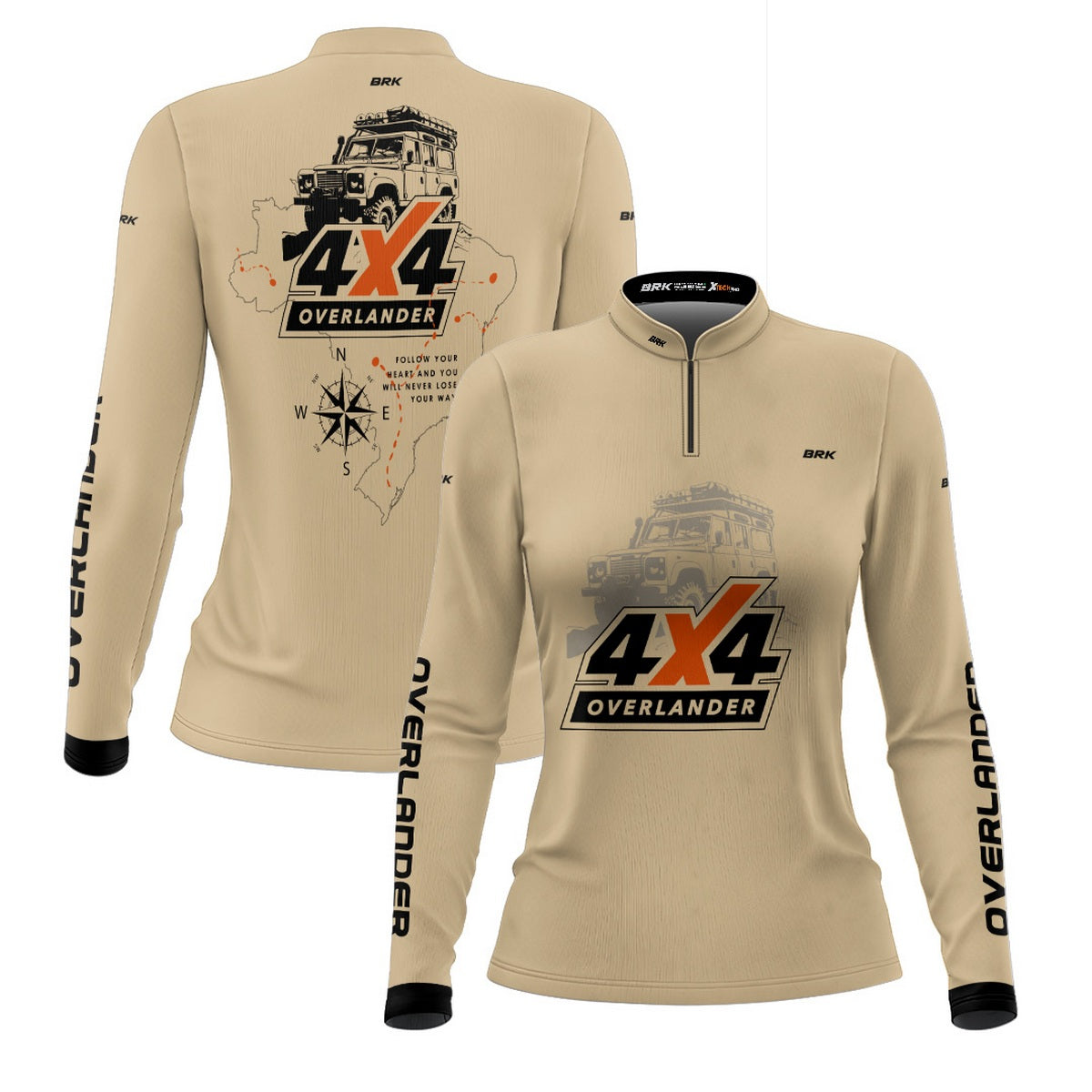 Camisa Feminina Brk 4X4 Overlander Bege com Proteção Solar UV50+