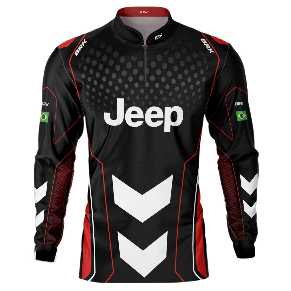 Camisa Brk Off Road Jeep Preto com Vemelho com Proteção Solar UV50+