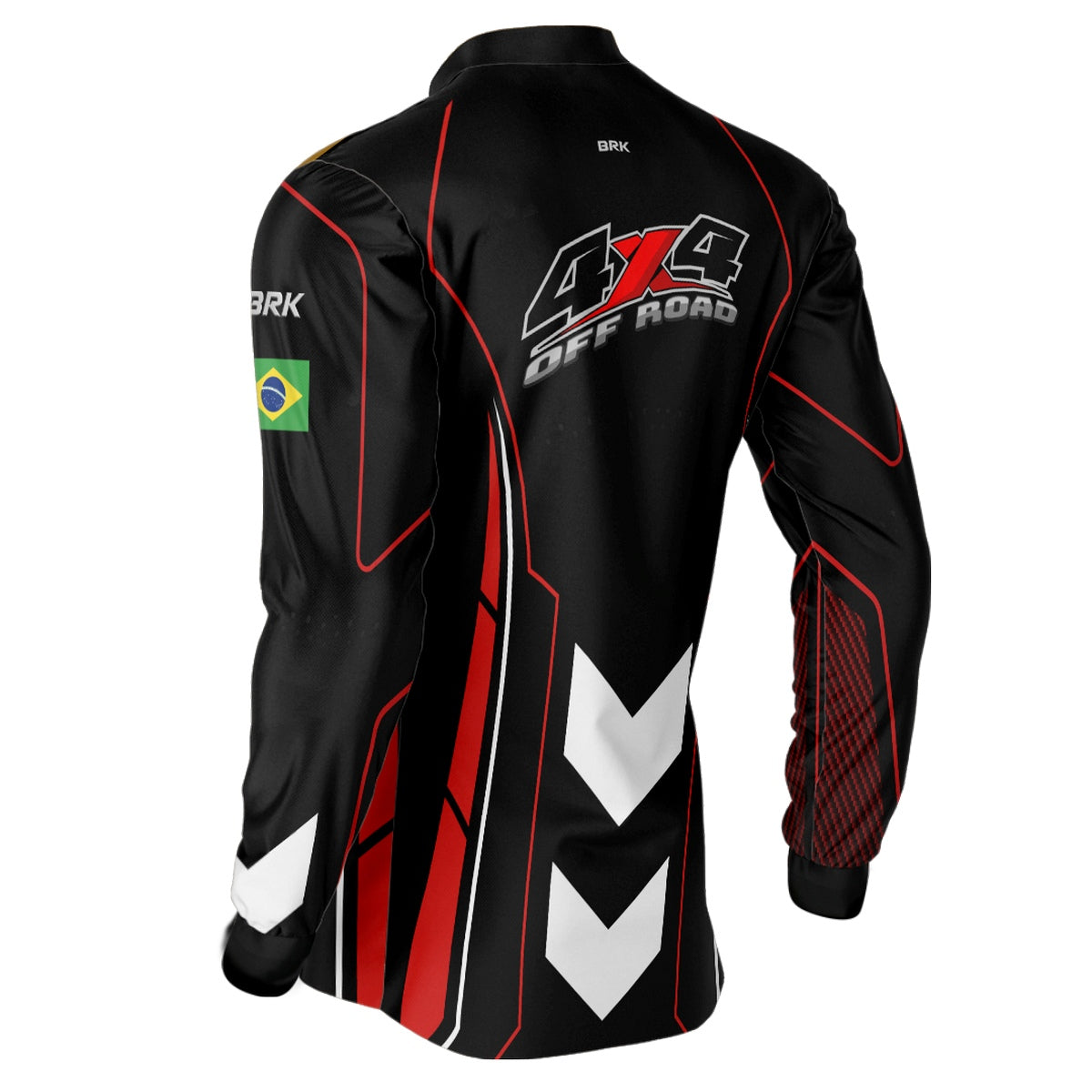 Camisa Brk Off Road Jeep Preto com Vemelho com Proteção Solar UV50+