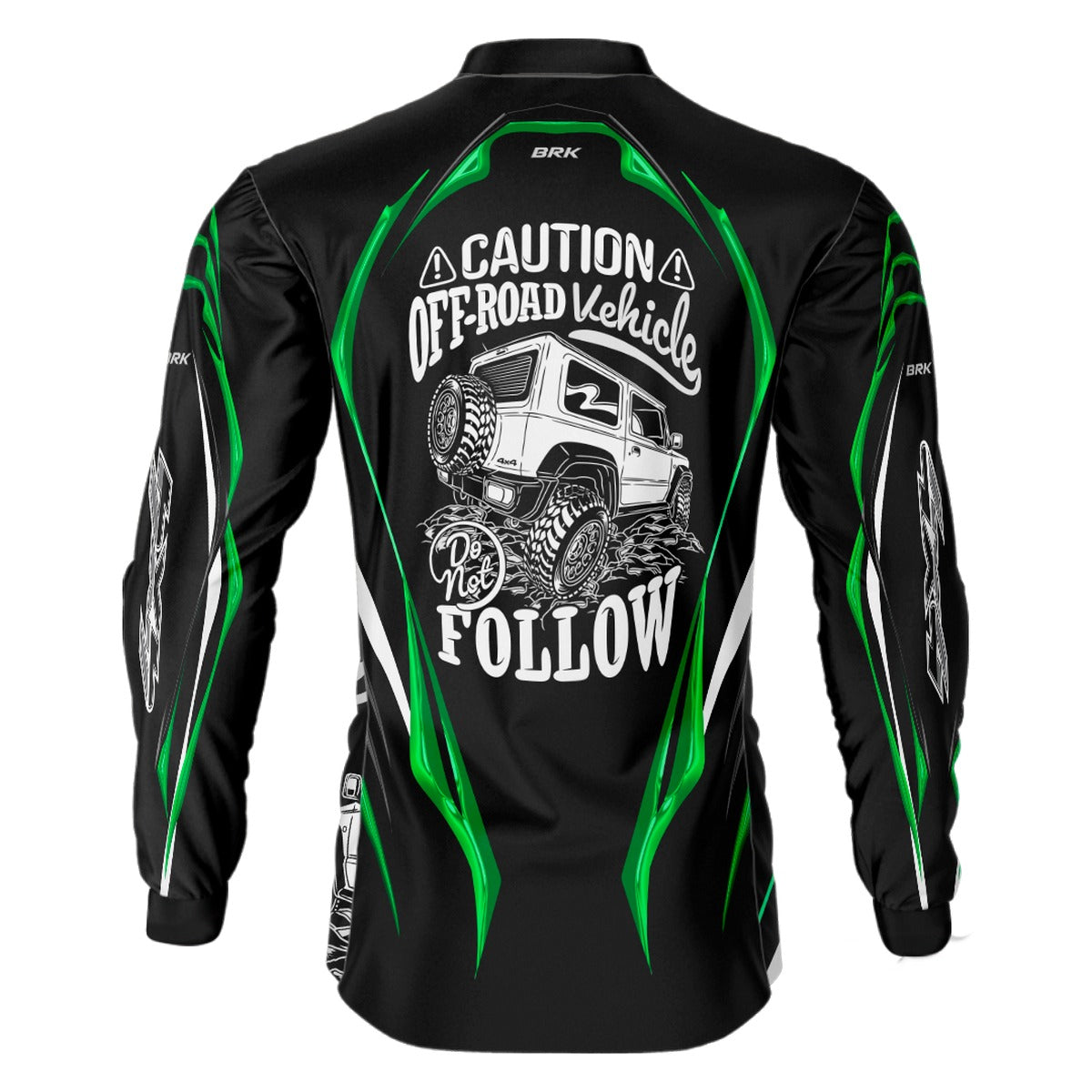 Camisa Brk Off Road Preto com Verde com Proteção Solar UV50+