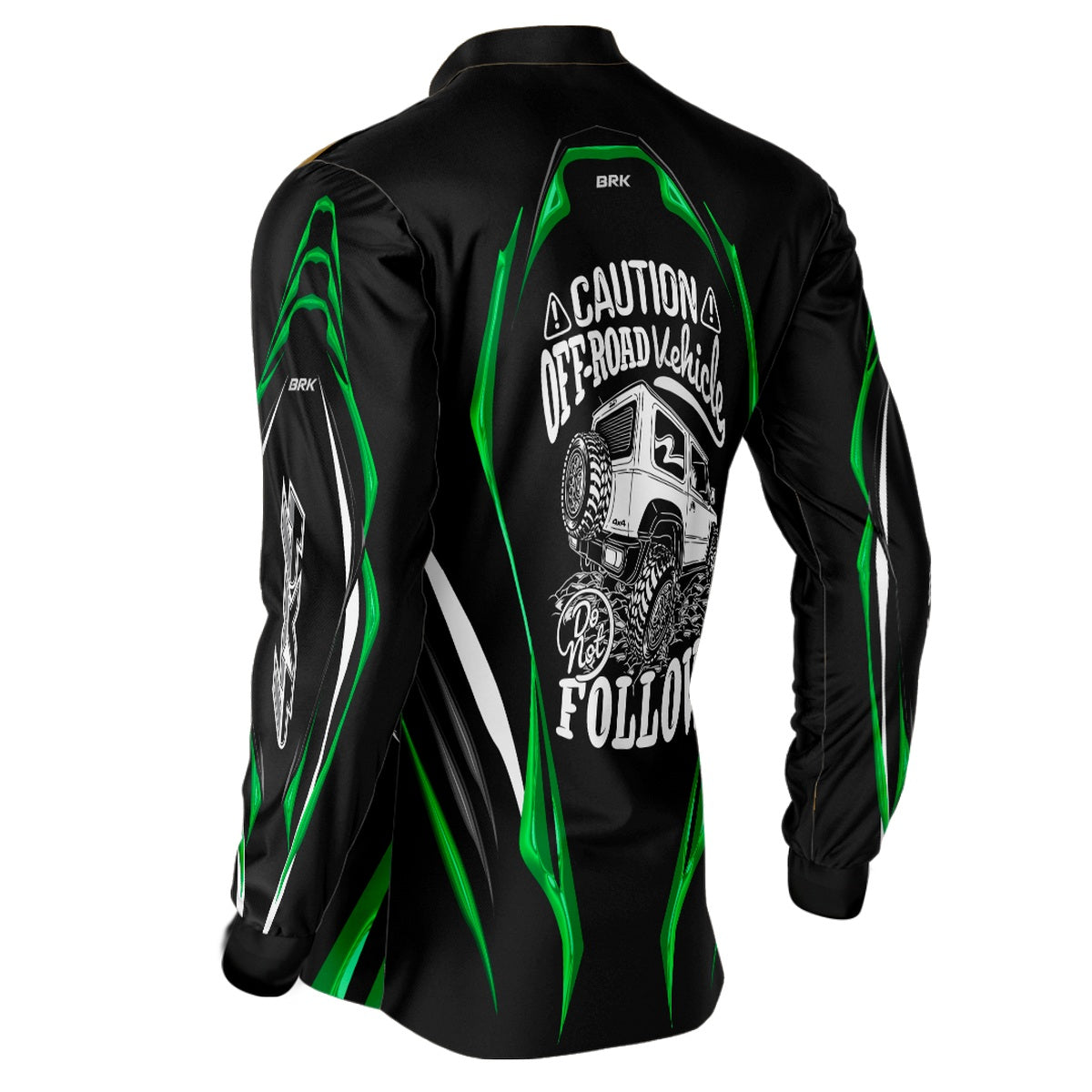 Camisa Brk Off Road Preto com Verde com Proteção Solar UV50+