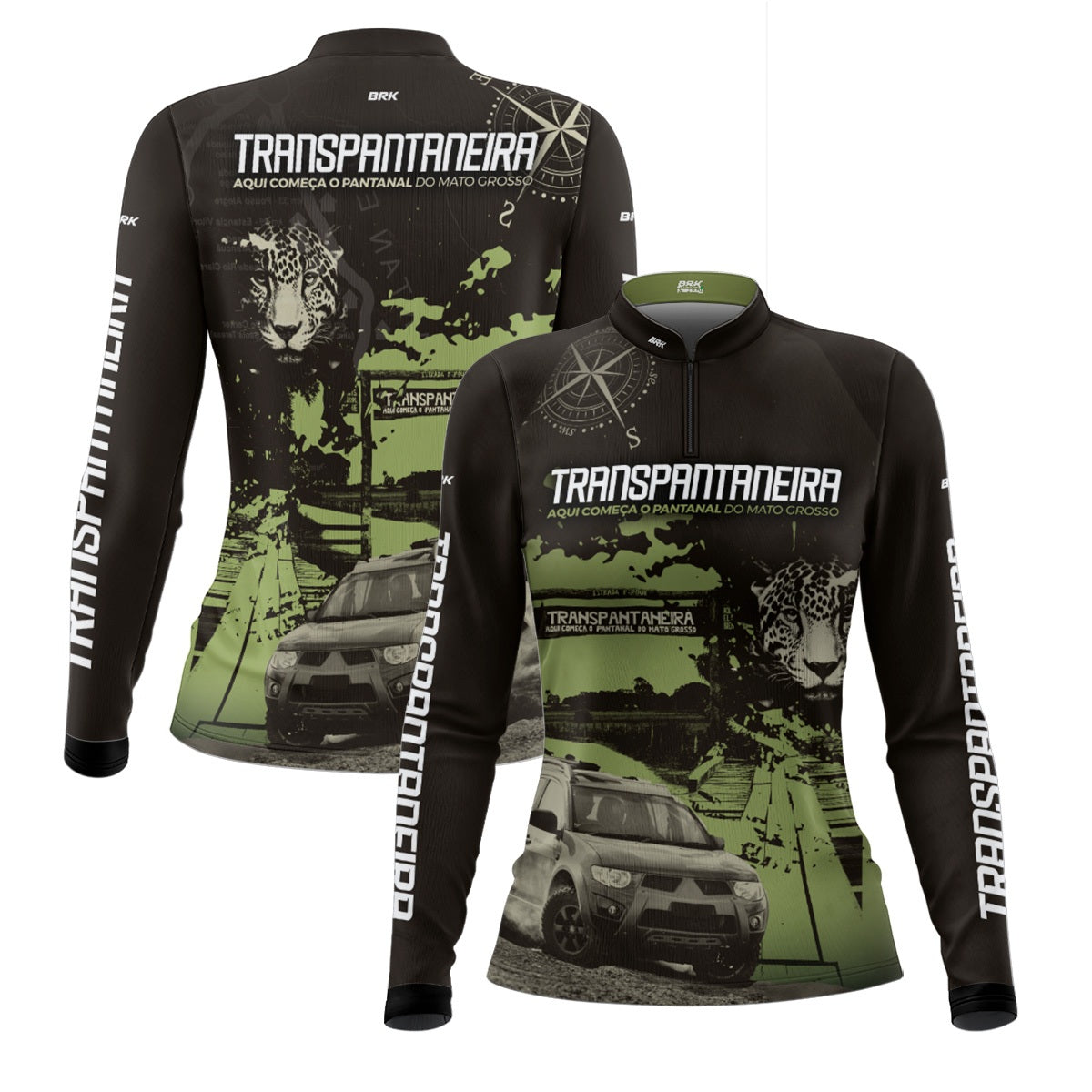 Camisa de Motociclismo Feminina Brk Transpantaneira Mitsubishi com Proteção Solar UV50+