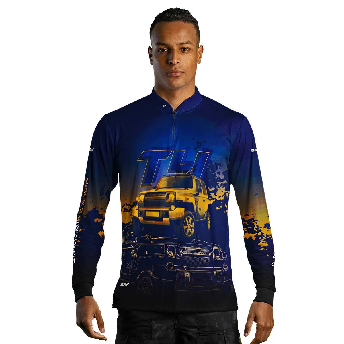 Camisa Brk Troller T4 Azul com Proteção Solar UV50+