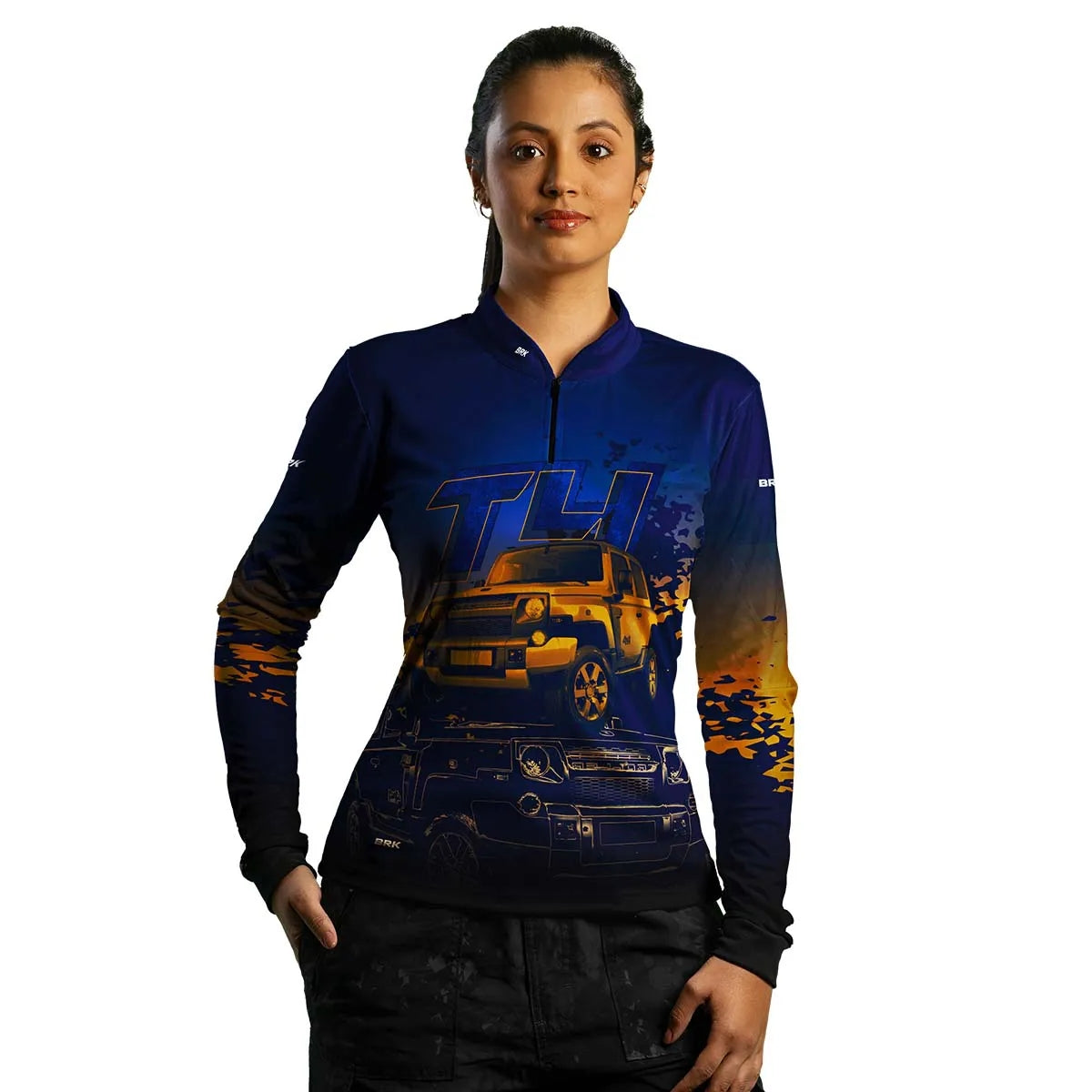 Camisa Feminina Brk Troller T4 Azul com Proteção Solar UV50+