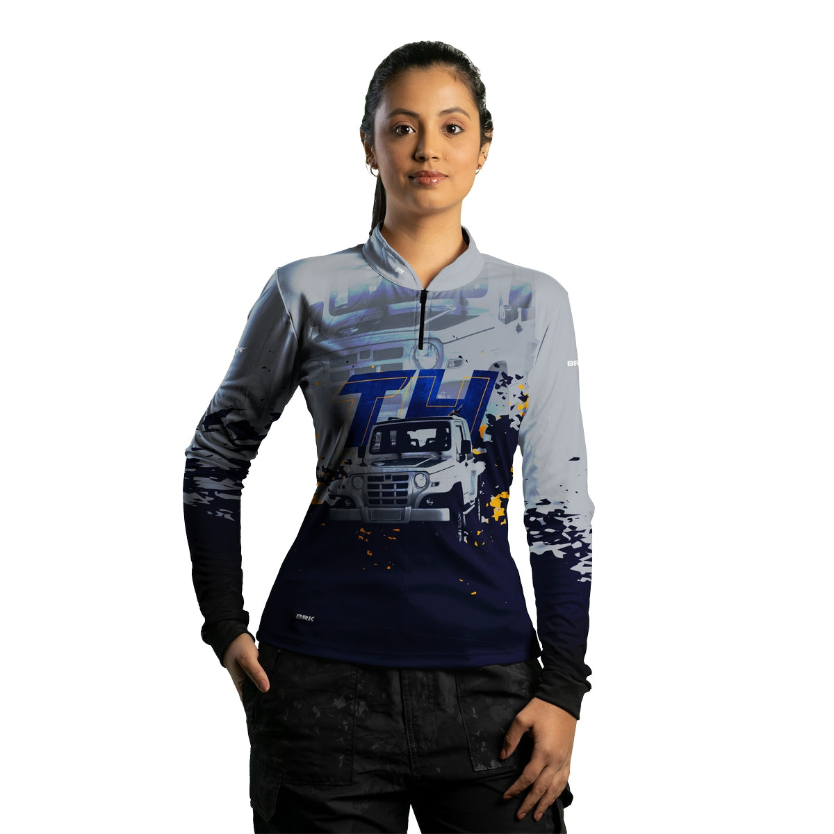 Camisa Feminina Brk Troller T4 Cinza com Proteção Solar UV50+