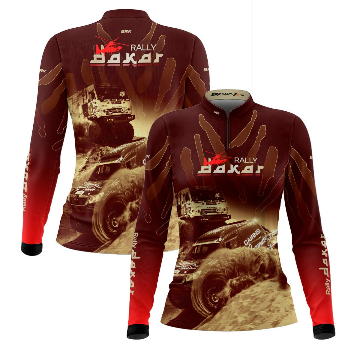 Camisa Feminina Brk Rally Dakar Vermelha com Proteção Solar UV50+