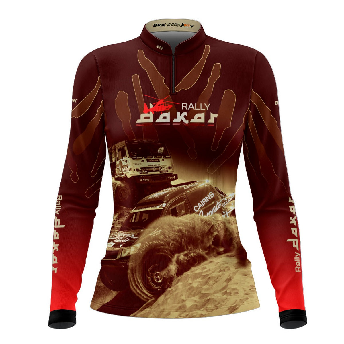 Camisa Feminina Brk Rally Dakar Vermelha com Proteção Solar UV50+