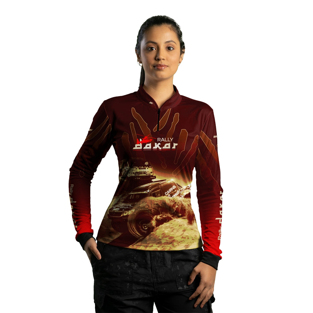 Camisa Feminina Brk Rally Dakar Vermelha com Proteção Solar UV50+