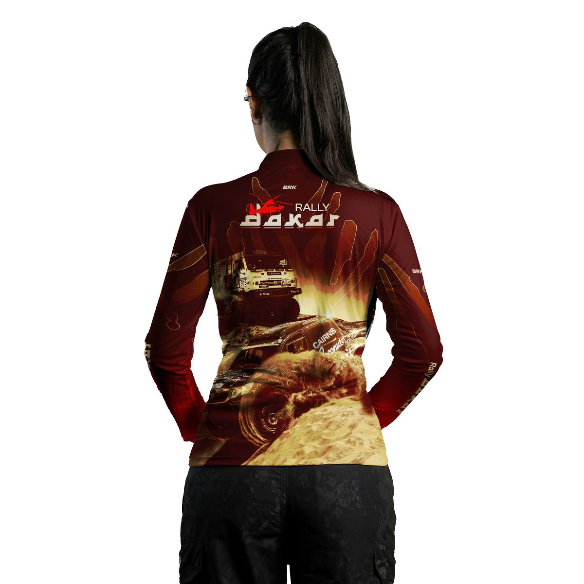 Camisa Feminina Brk Rally Dakar Vermelha com Proteção Solar UV50+