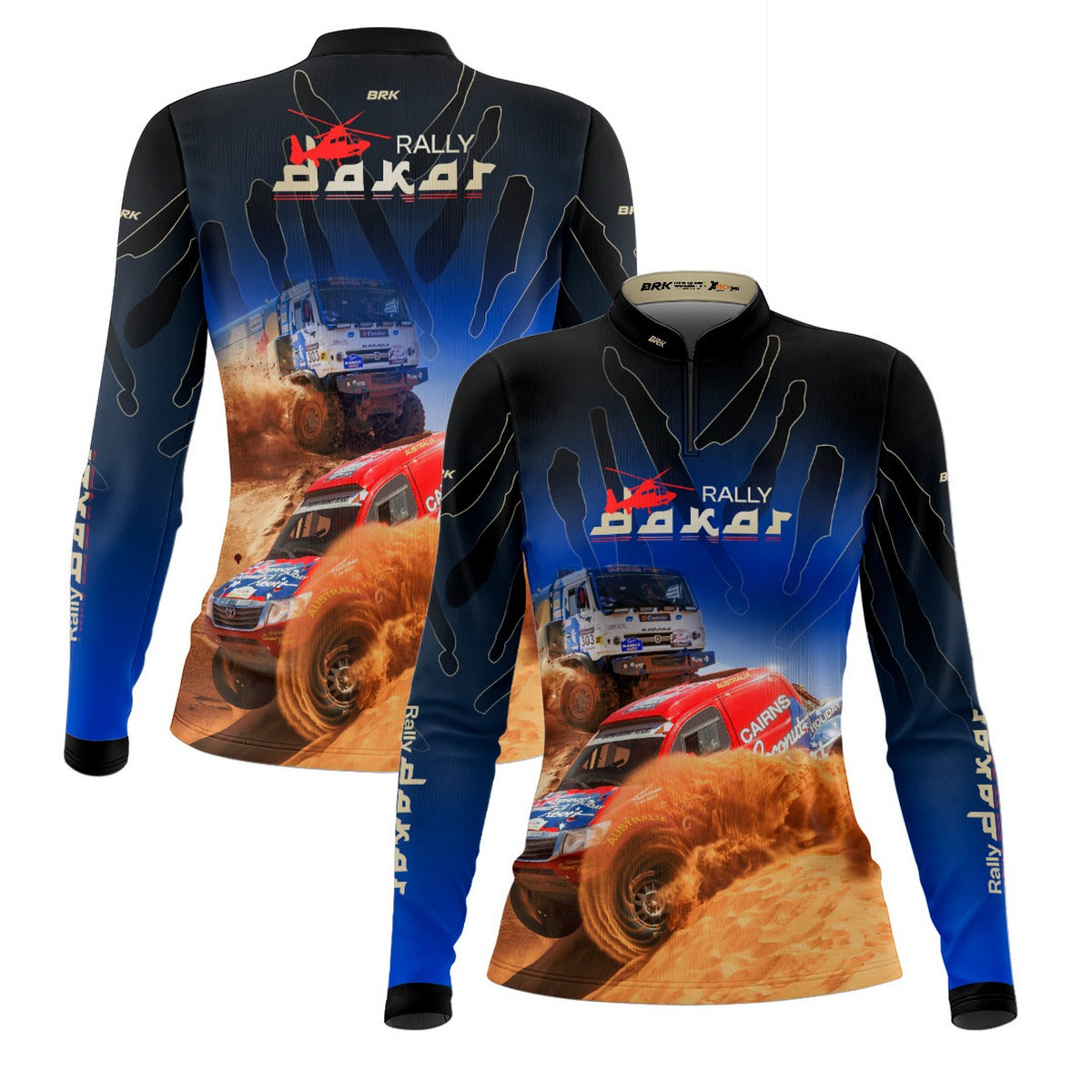 Camisa Feminina Brk Rally Dakar Azul com Proteção Solar UV50+