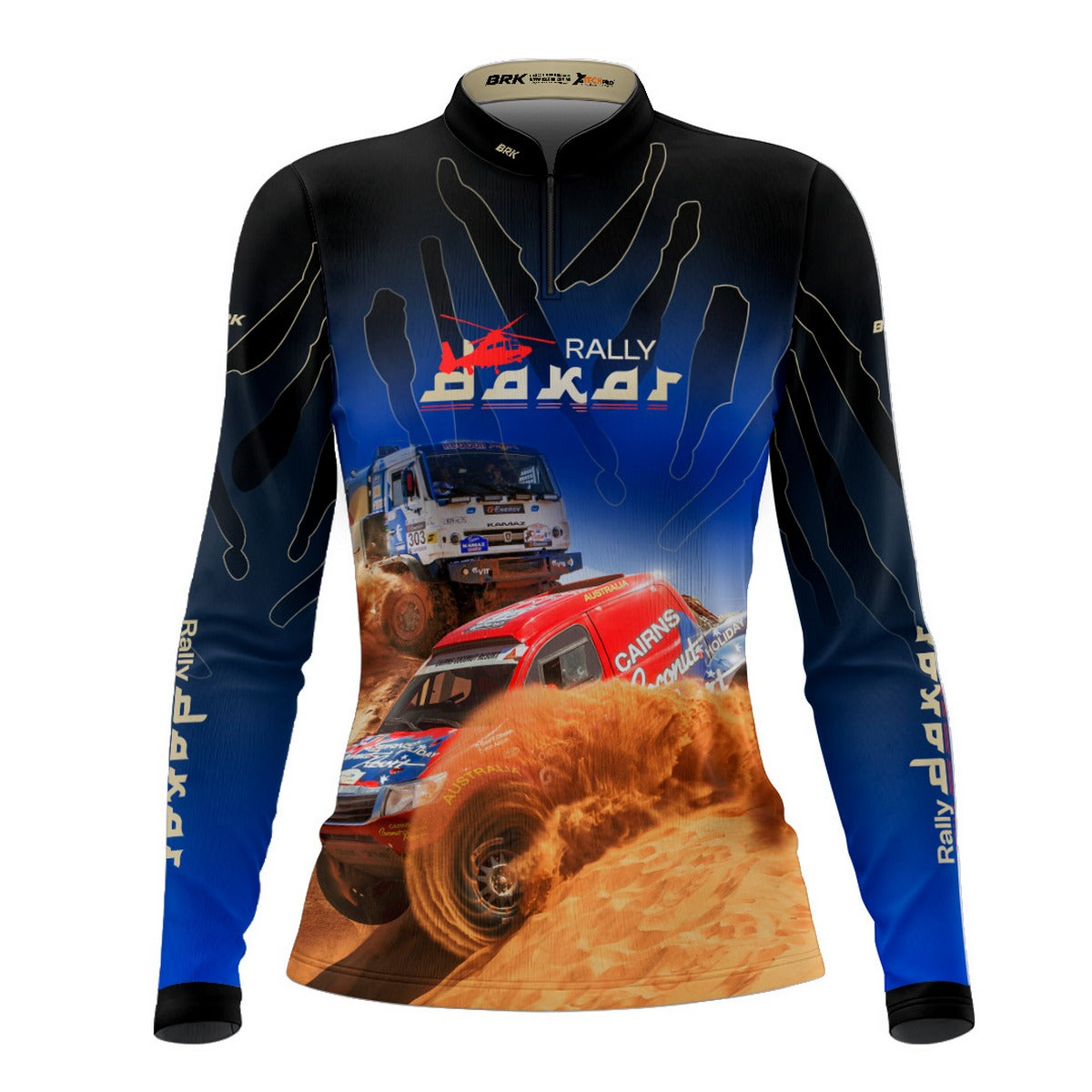 Camisa Feminina Brk Rally Dakar Azul com Proteção Solar UV50+