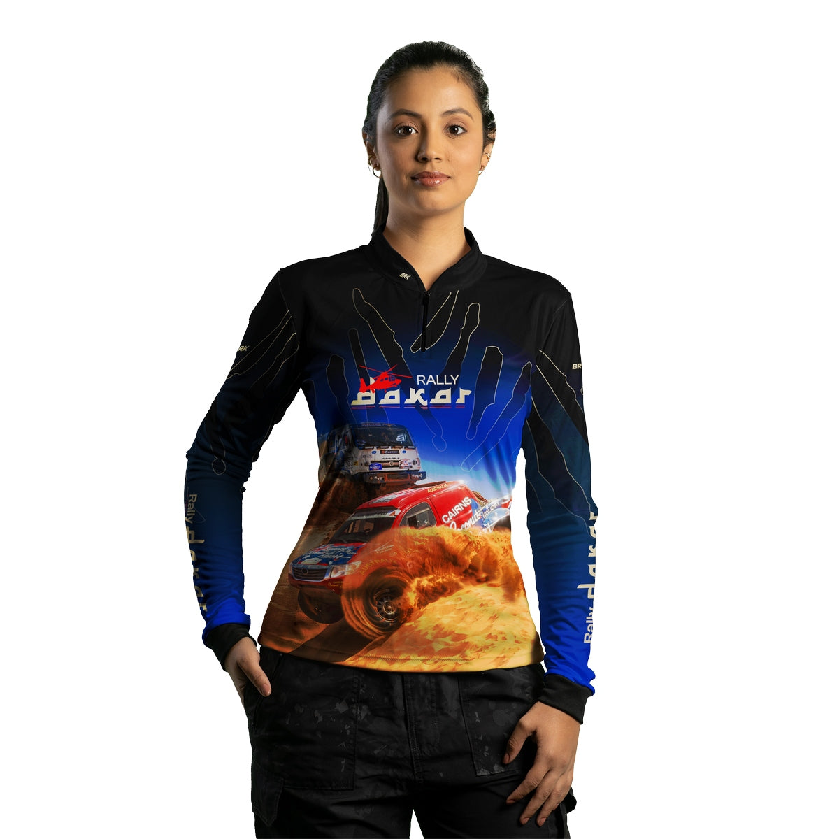 Camisa Feminina Brk Rally Dakar Azul com Proteção Solar UV50+