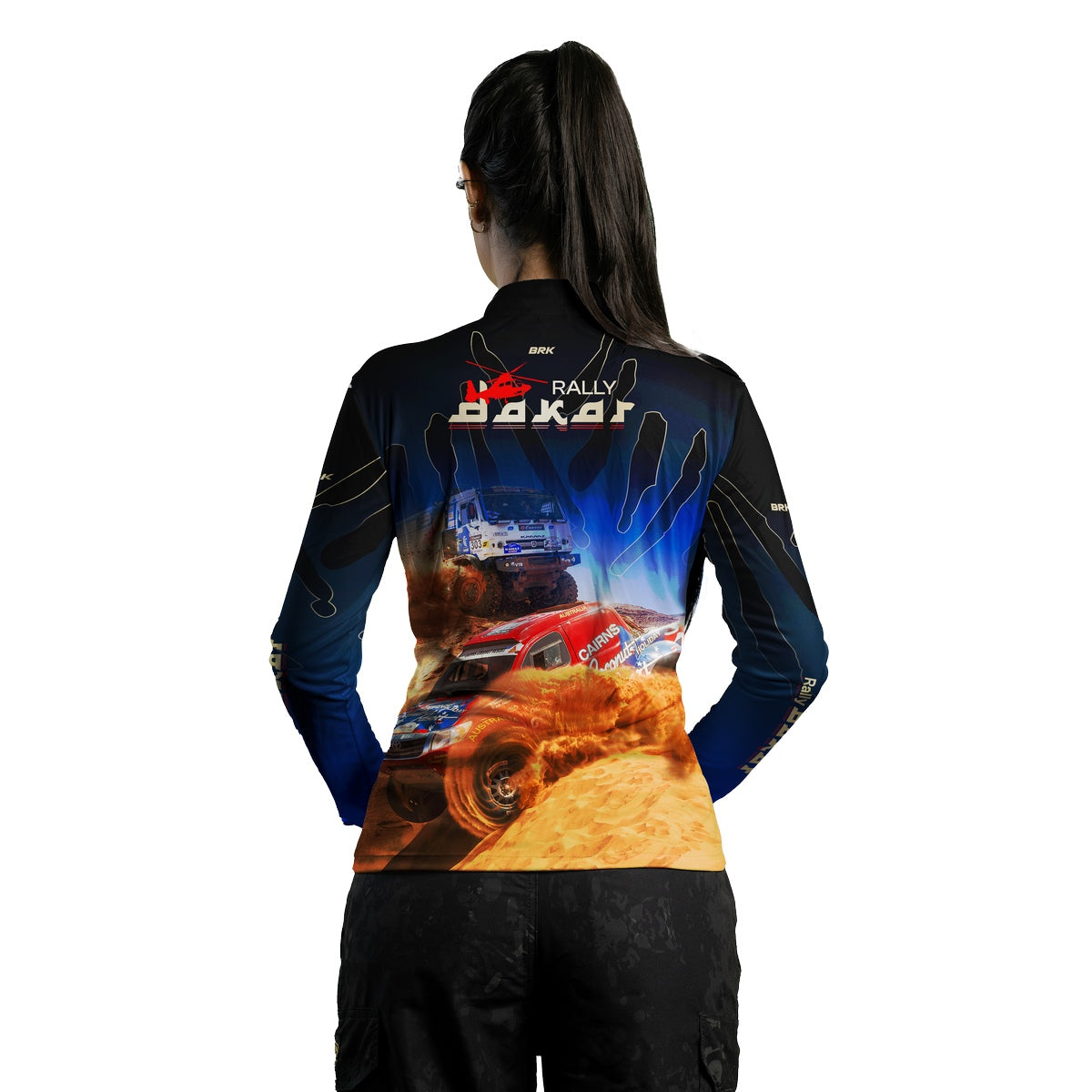 Camisa Feminina Brk Rally Dakar Azul com Proteção Solar UV50+