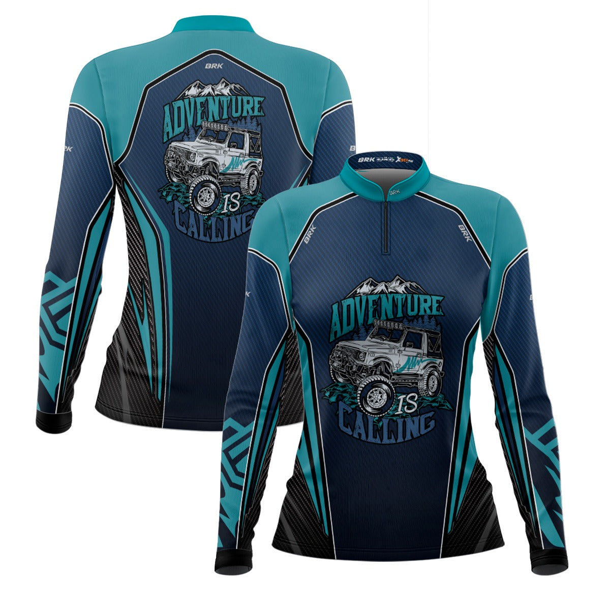 Camisa Feminina Brk Off Road Azul com Proteção Solar UV50+