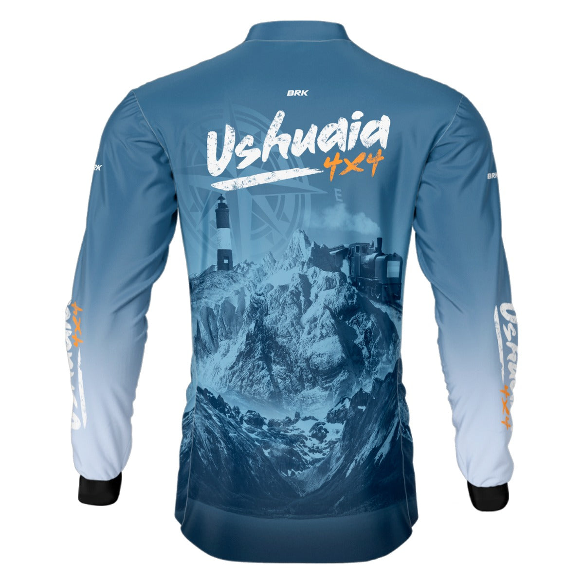 Camisa de Motociclismo Brk Expedição Ushuaia 4x4 Azul com Proteção Solar UV50+