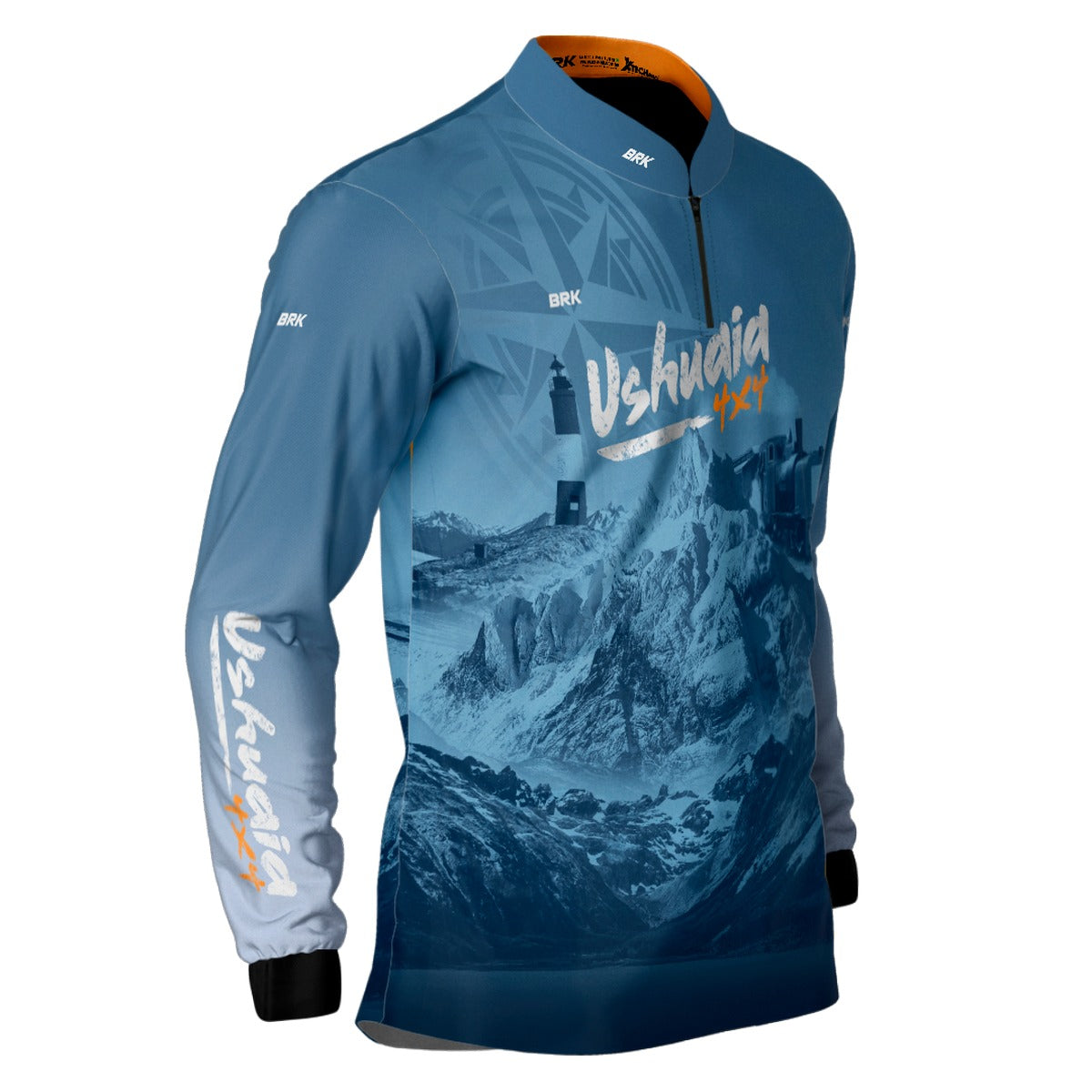 Camisa de Motociclismo Brk Expedição Ushuaia 4x4 Azul com Proteção Solar UV50+