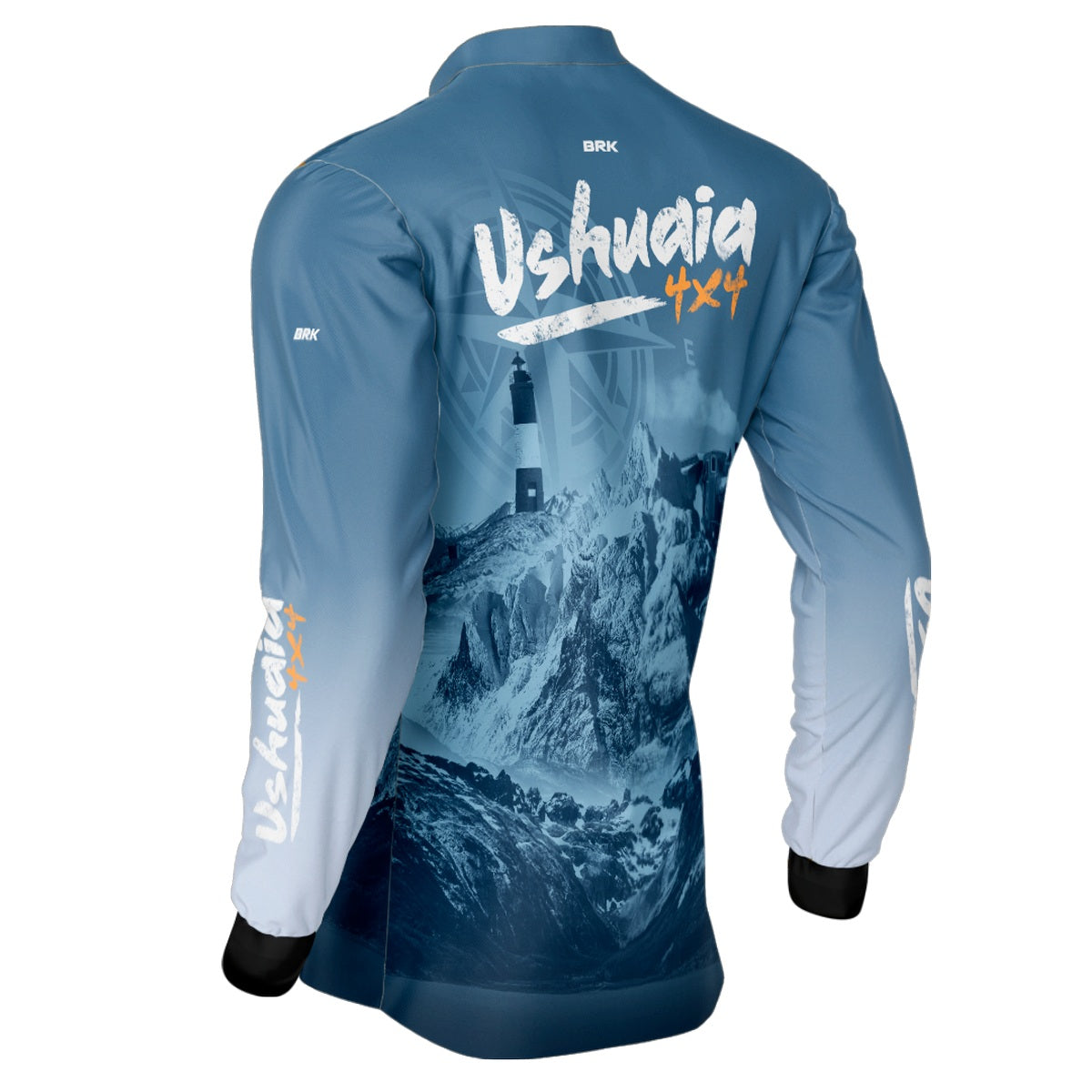 Camisa de Motociclismo Brk Expedição Ushuaia 4x4 Azul com Proteção Solar UV50+
