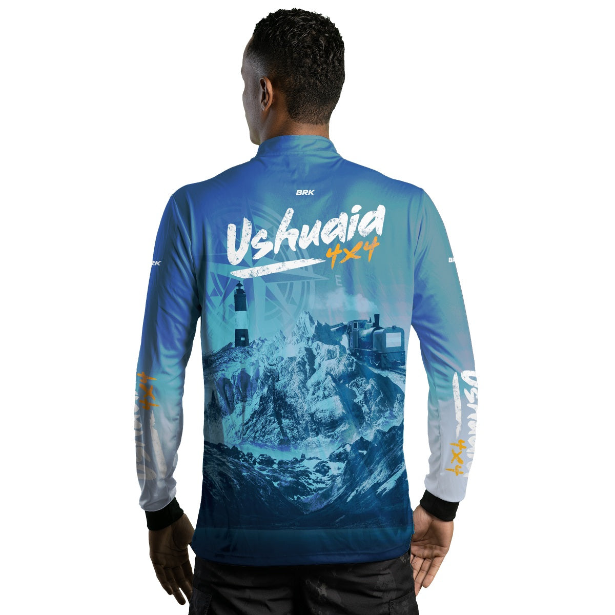 Camisa de Motociclismo Brk Expedição Ushuaia 4x4 Azul com Proteção Solar UV50+